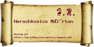Herschkovics Márton névjegykártya